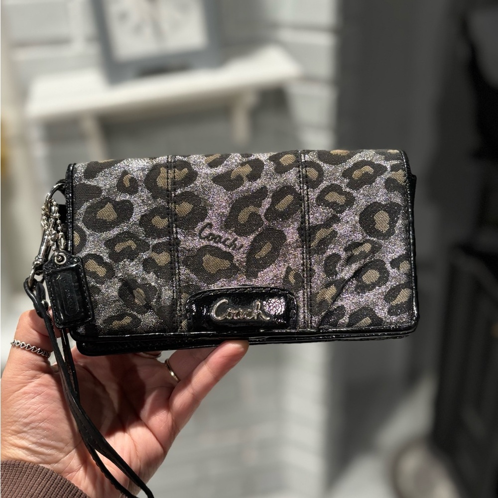 Coach Madison Ocelot Leopard Wristlet Wallet